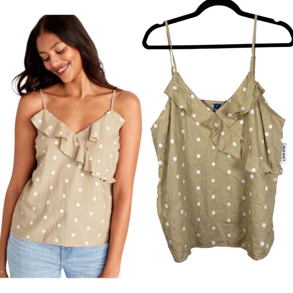 Old Navy Wrap Effect Polka Dot Cami Blouse Size XL NEW with Tags - Picture 1 of 7